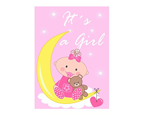 Gender Reveal Its A Girl Edible Icing Image cake topper for 1/4 sheet cake