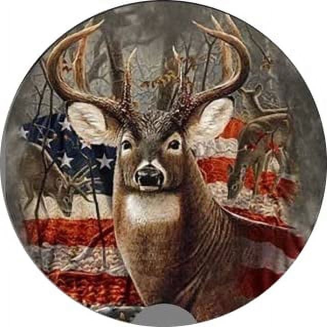 Deer hunting with flag design Absorbent Cup Holders Car Coasters,Ceramic Stone Drinks Coaster Set for Women Man 2.56"(2 Pack)