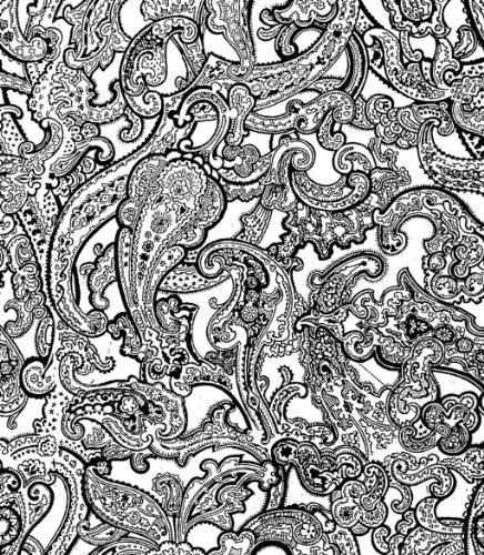 8" Round ~ Black & White Paisley Birthday ~ Edible Cake/Cupcake Topper!!!
