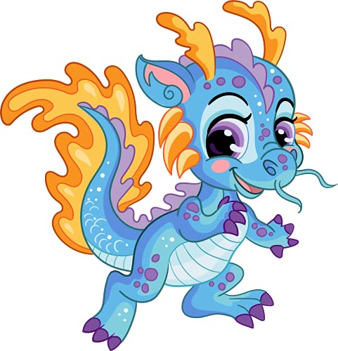 Playful Dragon Edible Icing Image Cake Topper for 1/4 Sheet cake or larger