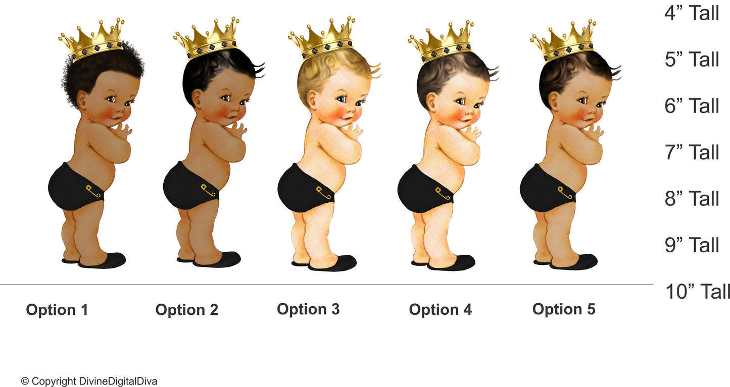 Little Prince Baby Shower in Black Edible Cake Topper