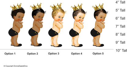 Little Prince Baby Shower in Black Edible Cake Topper