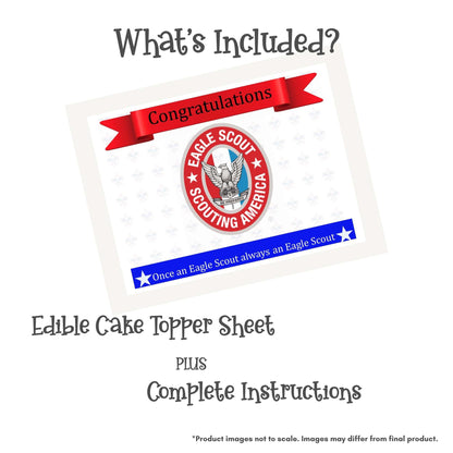 Eagle Scout Congratulations Quarter Sheet Edible Cake Topper