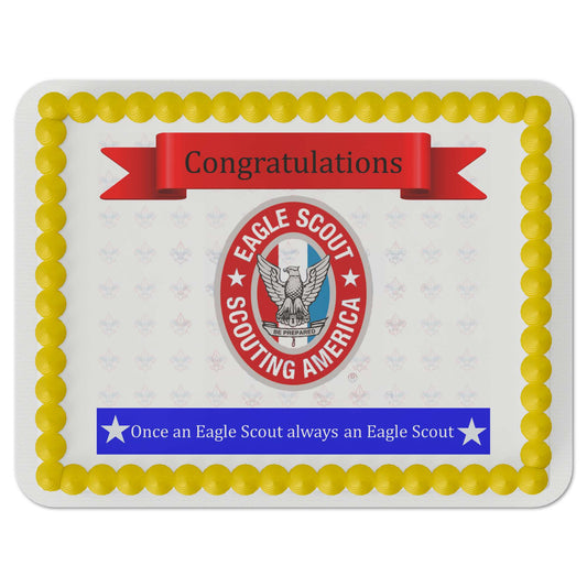 Eagle Scout Congratulations Quarter Sheet Edible Cake Topper