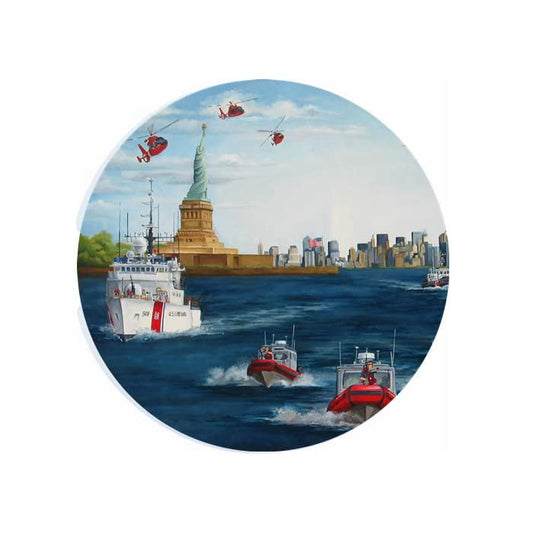 Coast Guard Ceramic Car Coaster Set 2.56" (2 Pack)