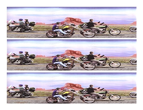 Motorcycles cake Edible Icing Image border strips (3 Strips)