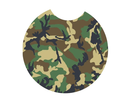 Army Camo Ceramic Car Coaster Set 2.56" (2 Pack)