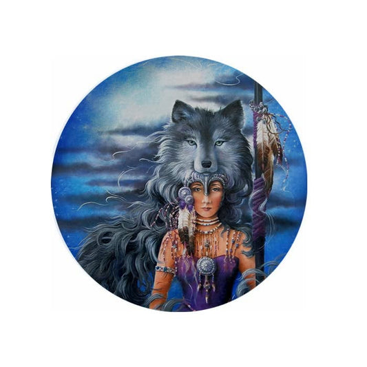 Wolf Wolf Mistress Ceramic Car Coaster Set 2.56" (2 Pack)