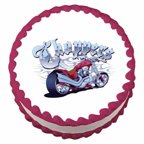 8" Round ~ Motorcycle Chopper Birthday ~ Edible Cake/Cupcake Topper!!!