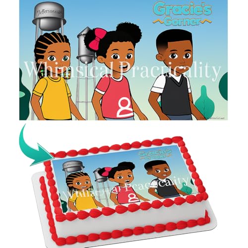 Gracie’s Corner Birthday Cake Topper – Quarter Sheet Size – Featuring Gracie & Friends – Vibrant Party Decoration for Kids' Celebrations