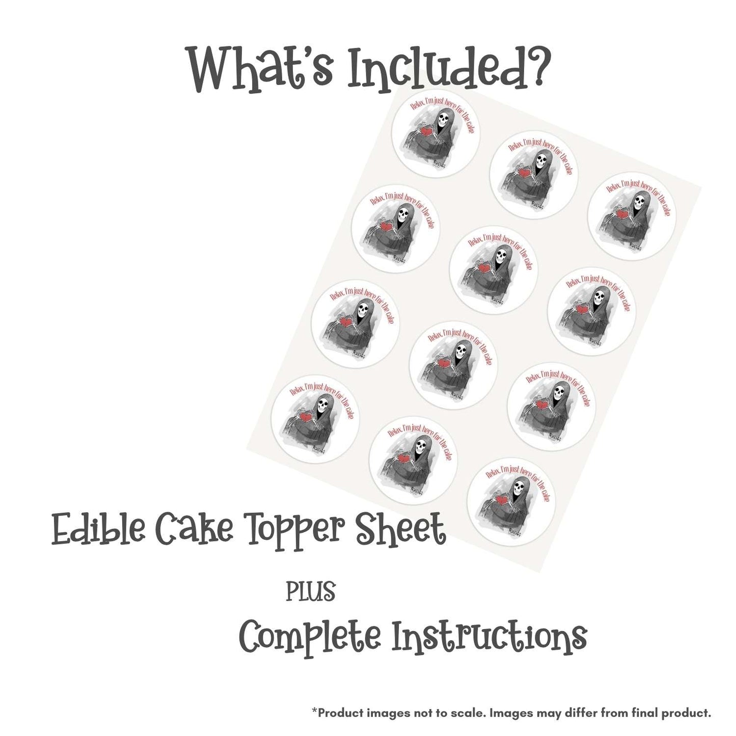 Loving Reaper Here for the Cake Edible Cake Topper