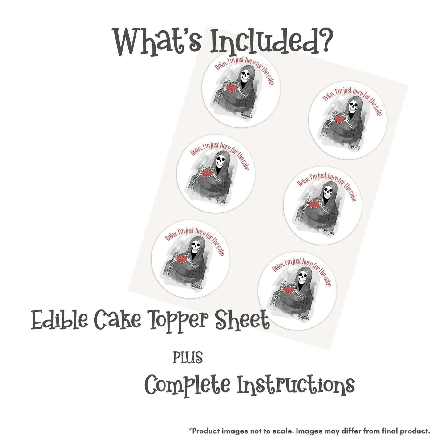 Loving Reaper Here for the Cake Edible Cake Topper