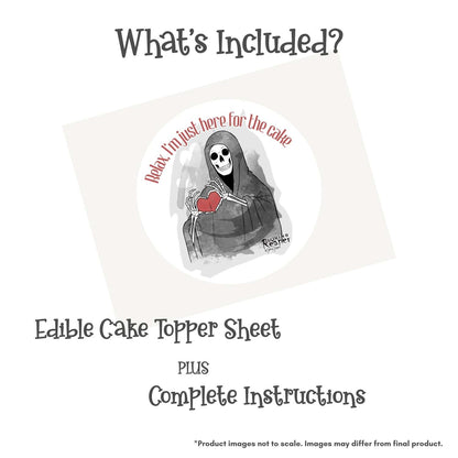Loving Reaper Here for the Cake Edible Cake Topper