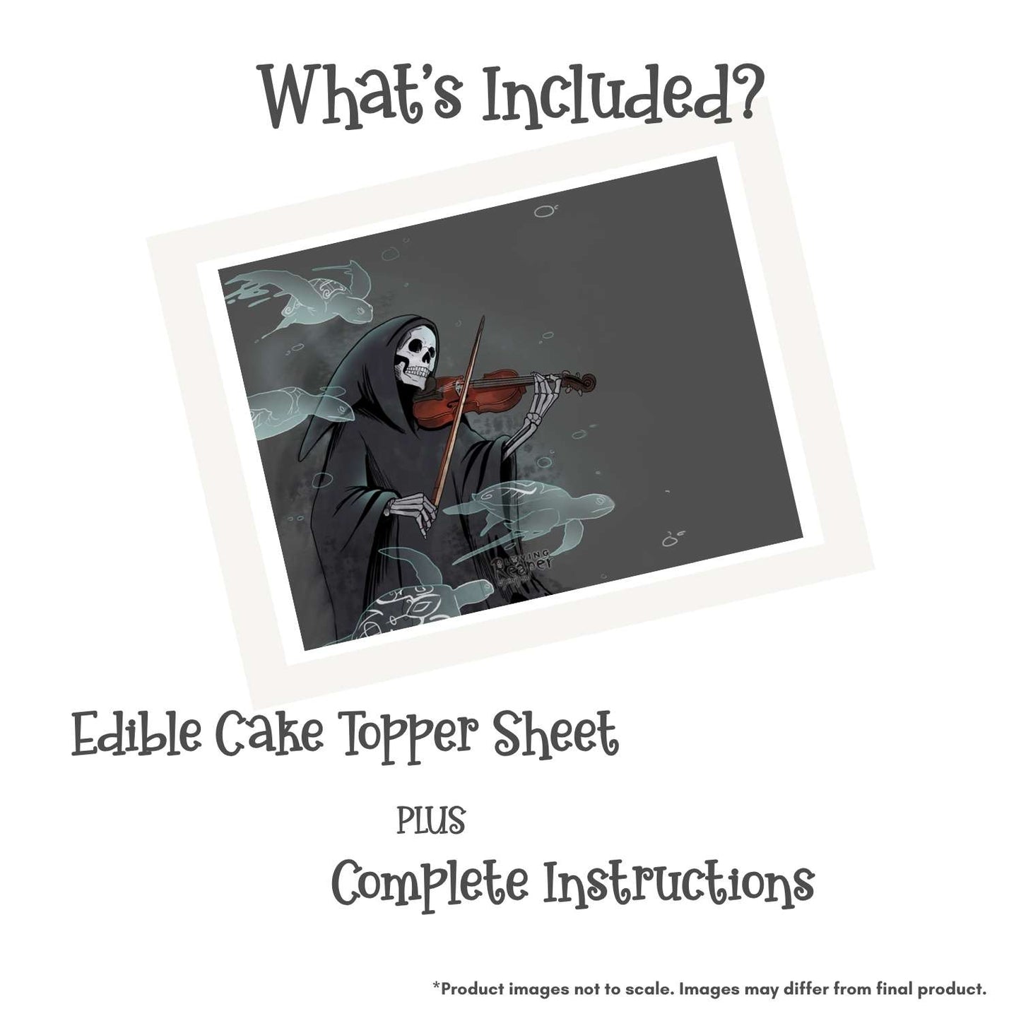 Loving Reaper Turtle Serenade Edible Cake Topper