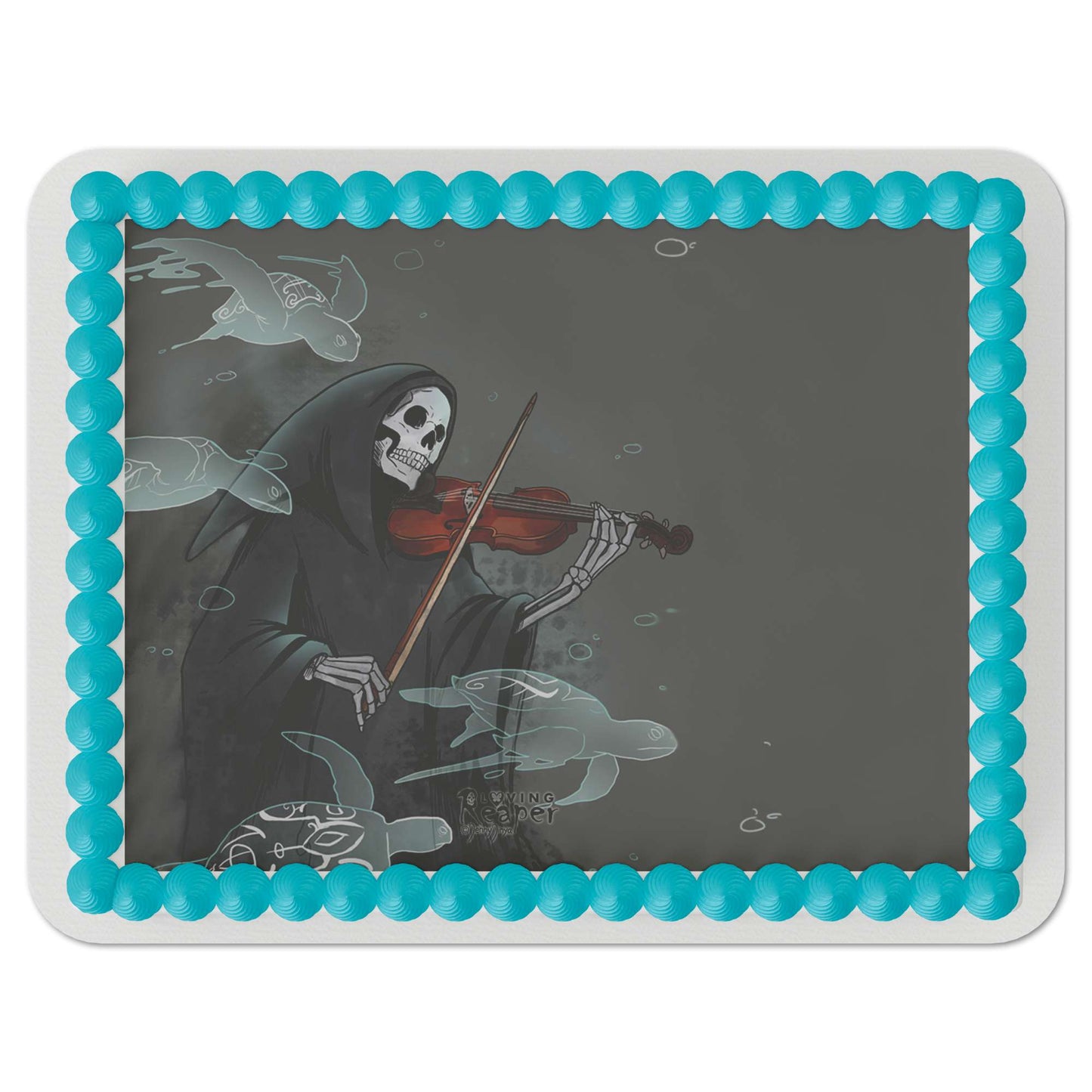 Loving Reaper Turtle Serenade Edible Cake Topper