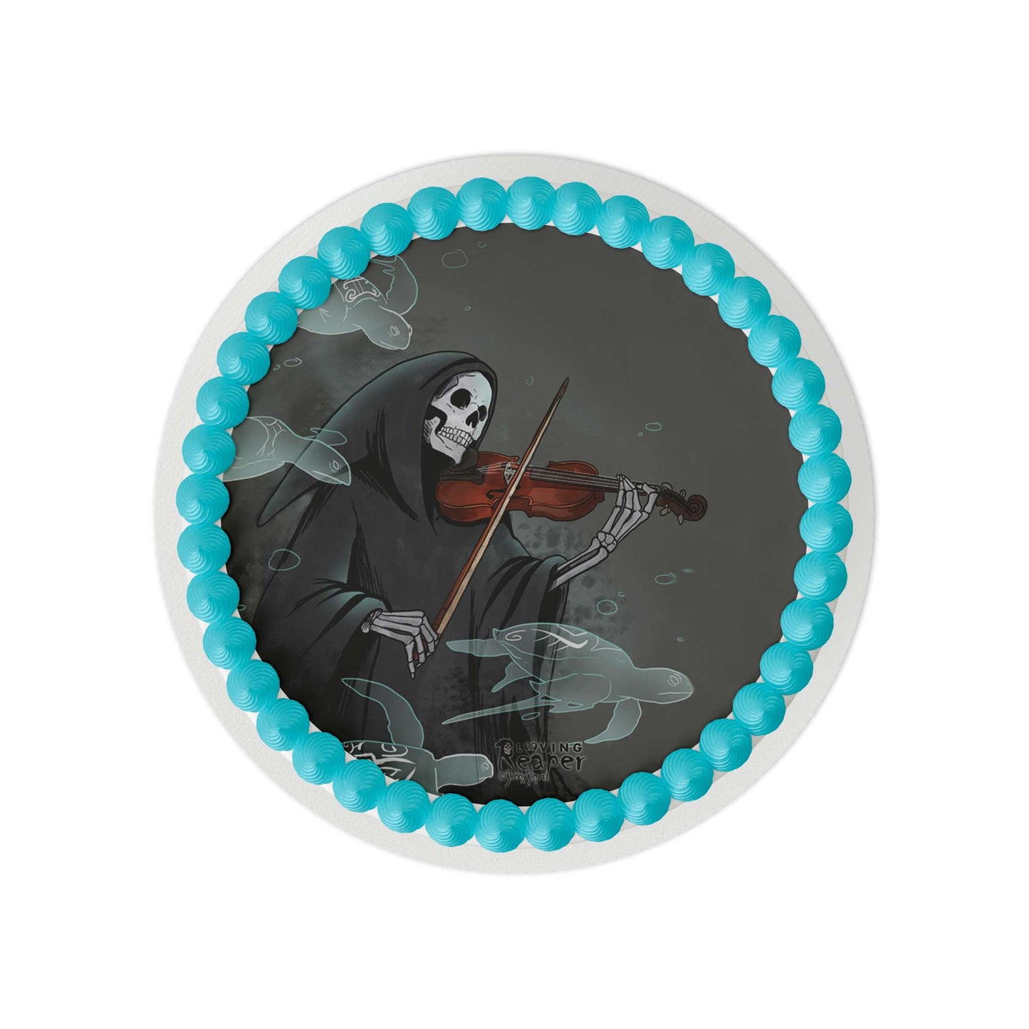 Loving Reaper Turtle Serenade Edible Cake Topper