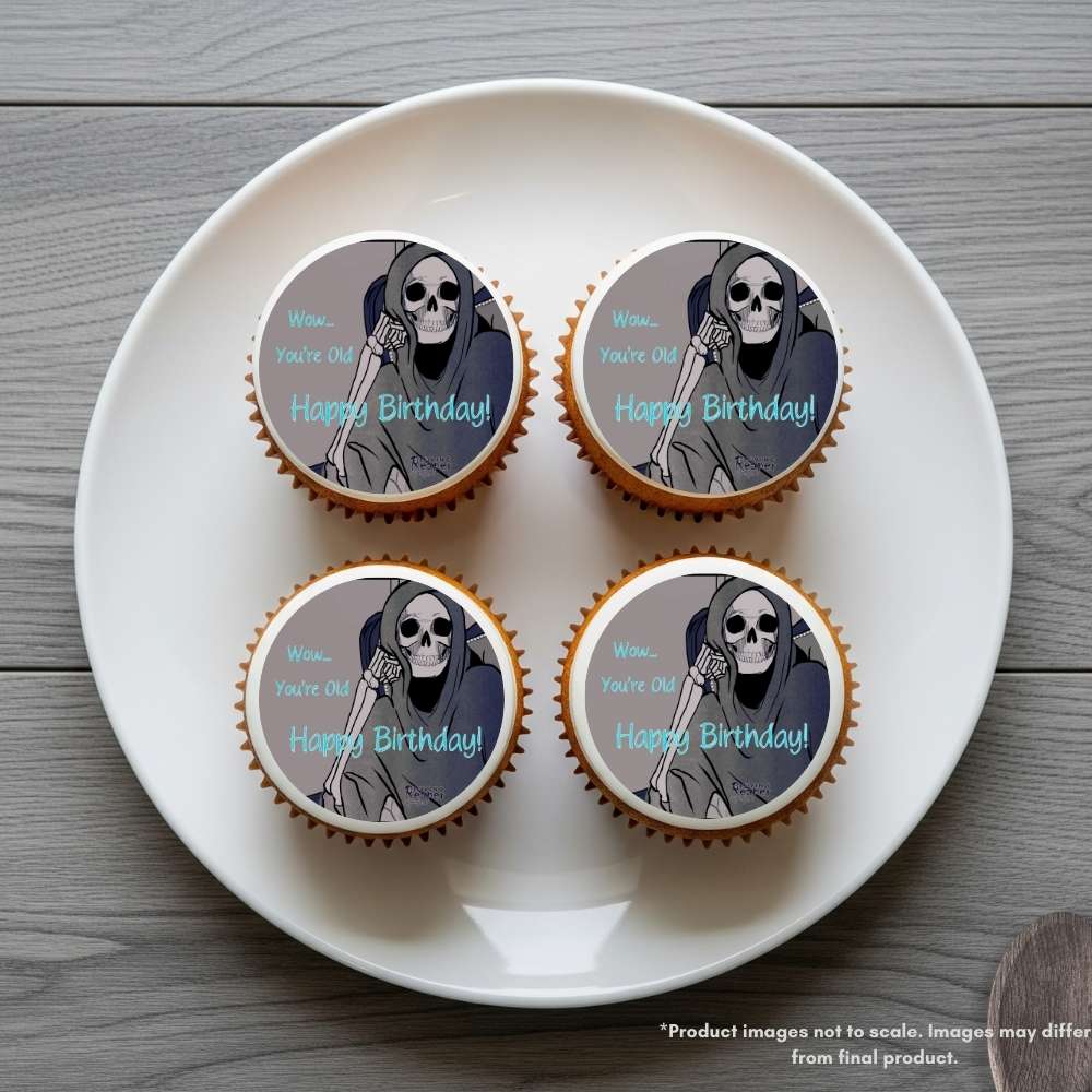 Loving Reaper Wow You're Old Birthday Edible Cake Topper