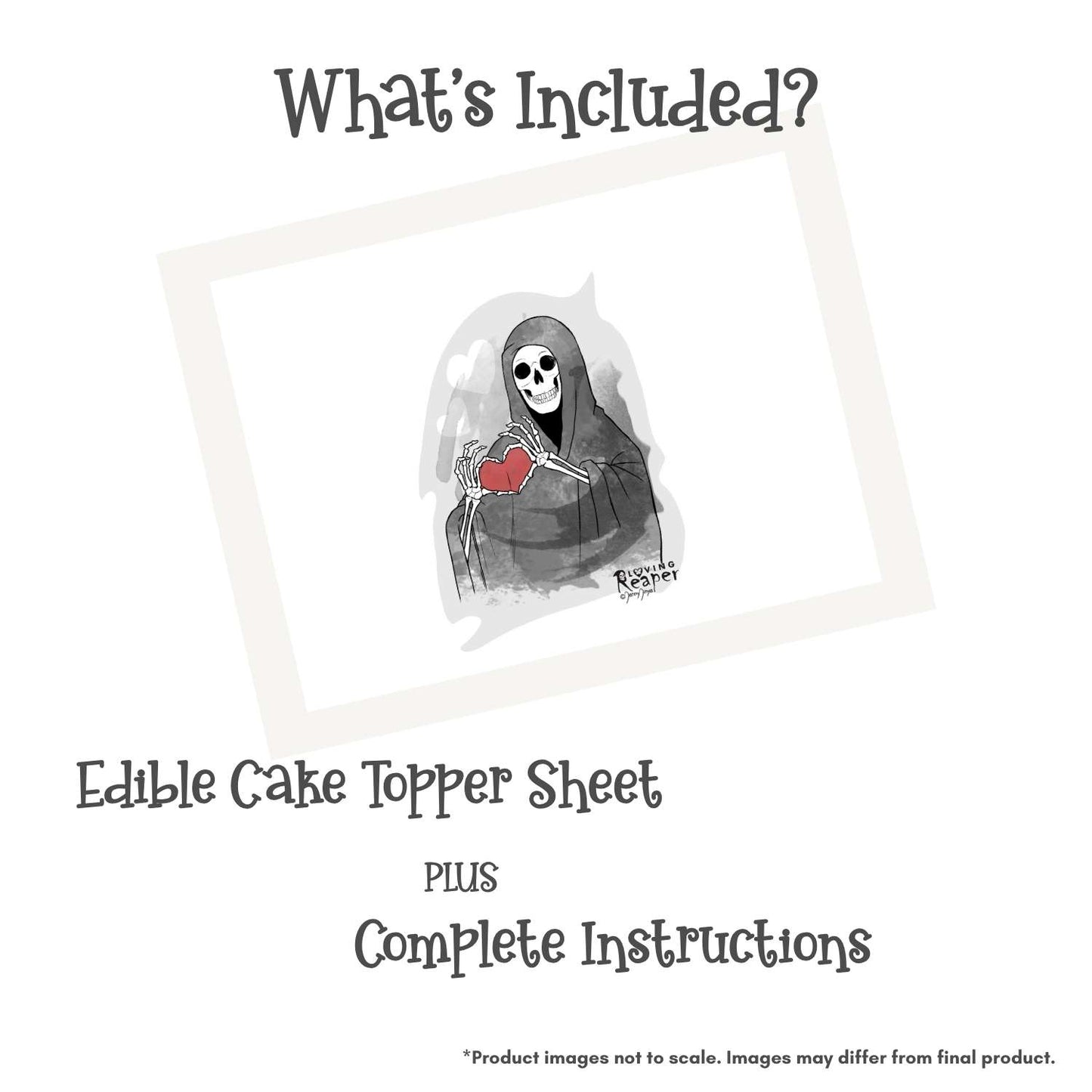 Loving Reaper Heart Edible Cake Topper