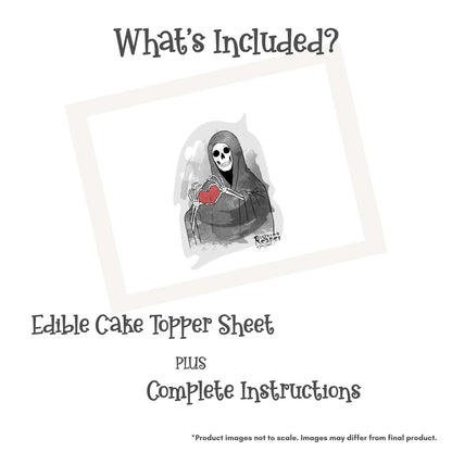 Loving Reaper Heart Edible Cake Topper
