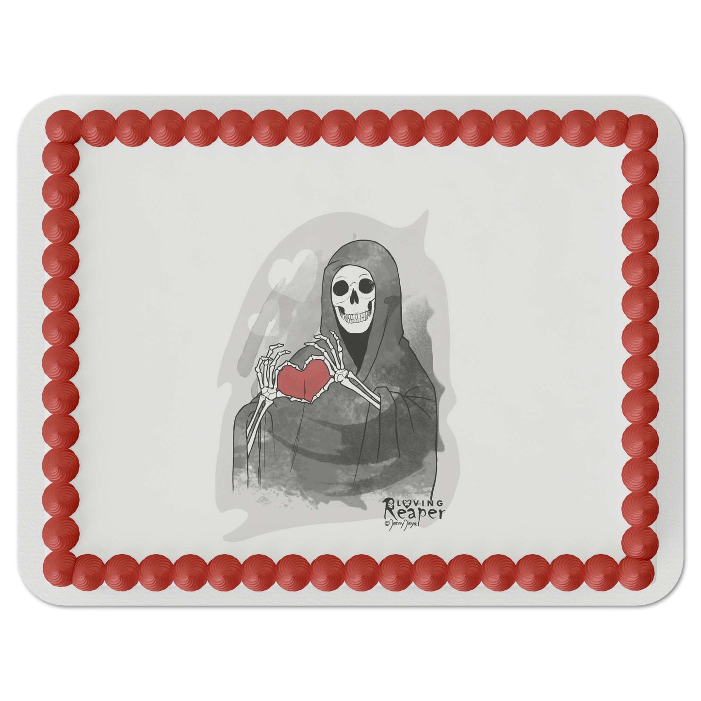 Loving Reaper Heart Edible Cake Topper