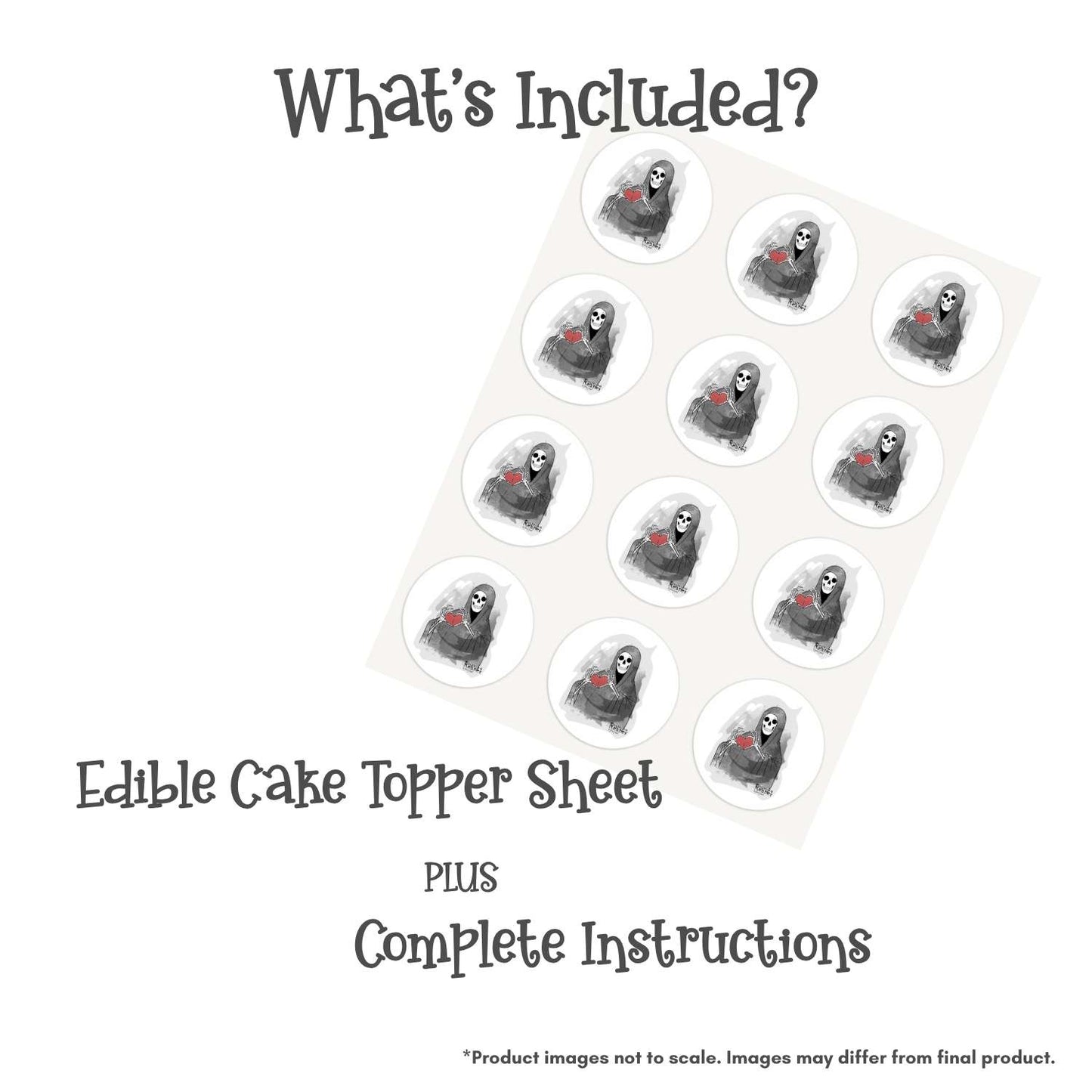 Loving Reaper Heart Edible Cake Topper