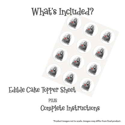 Loving Reaper Heart Edible Cake Topper