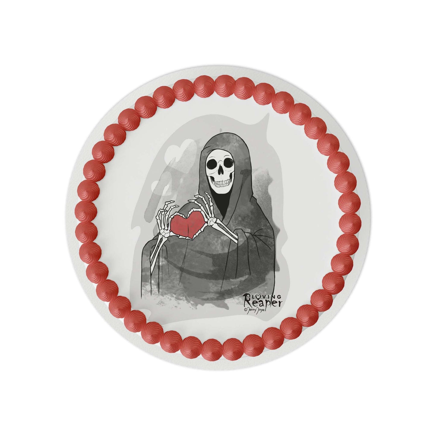 Loving Reaper Heart Edible Cake Topper