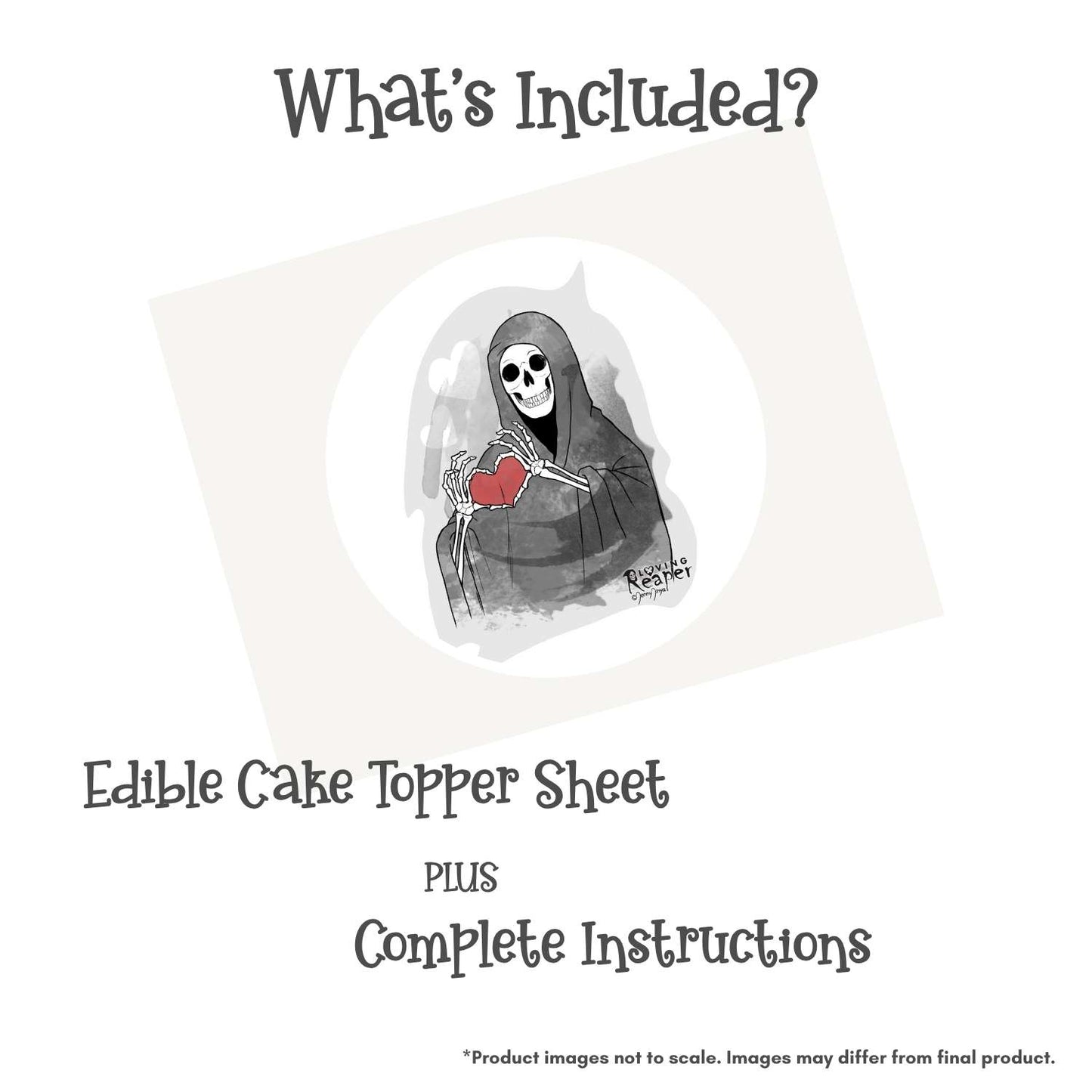 Loving Reaper Heart Edible Cake Topper