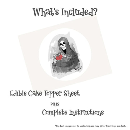 Loving Reaper Heart Edible Cake Topper