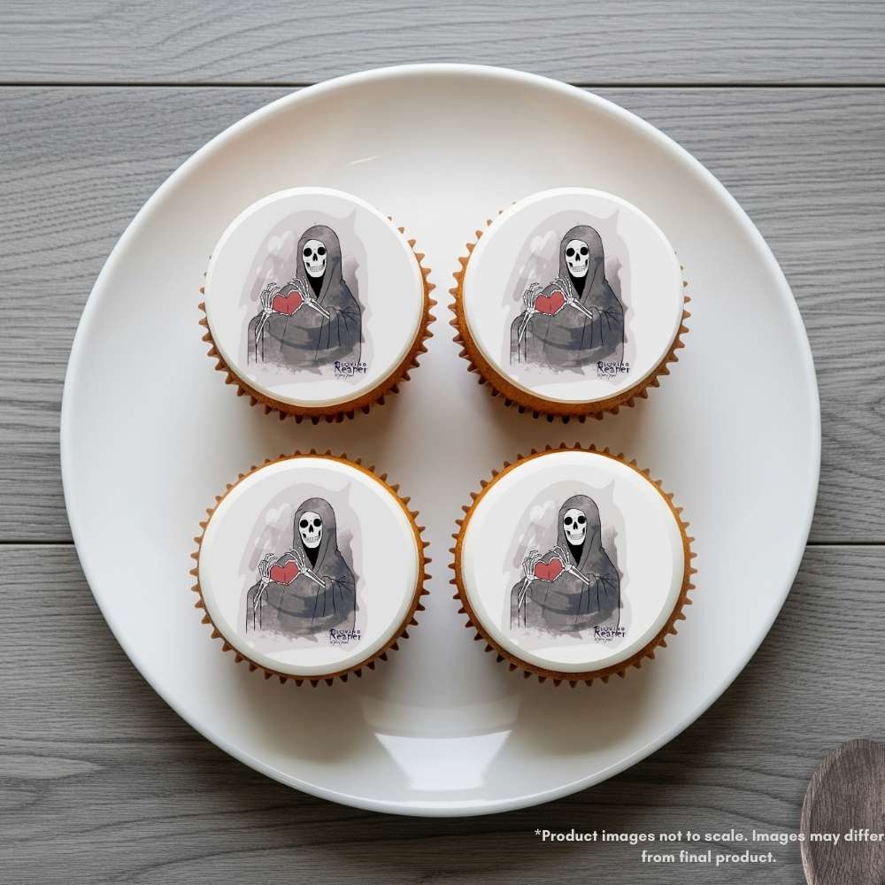 Loving Reaper Heart Edible Cake Topper