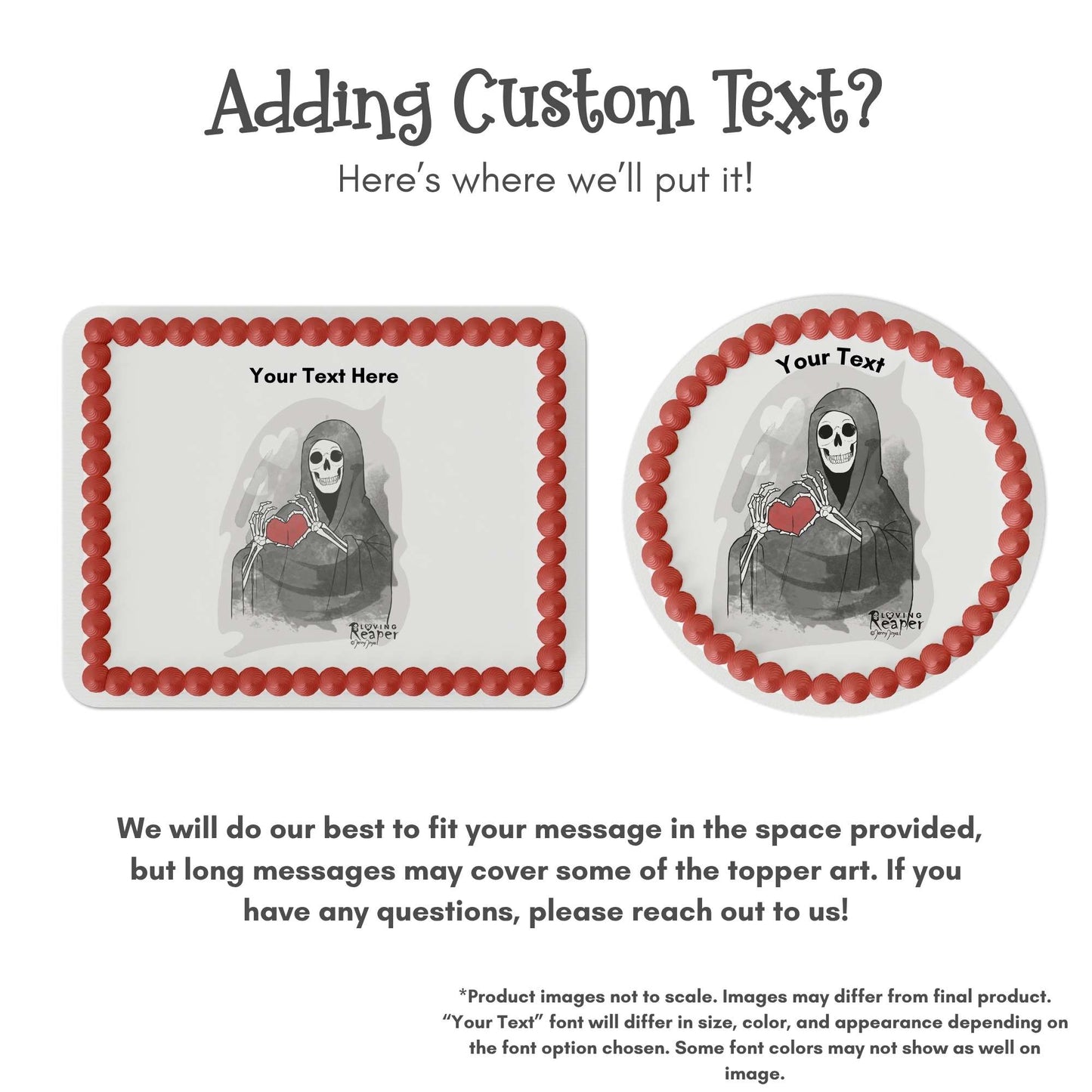 Loving Reaper Heart Edible Cake Topper