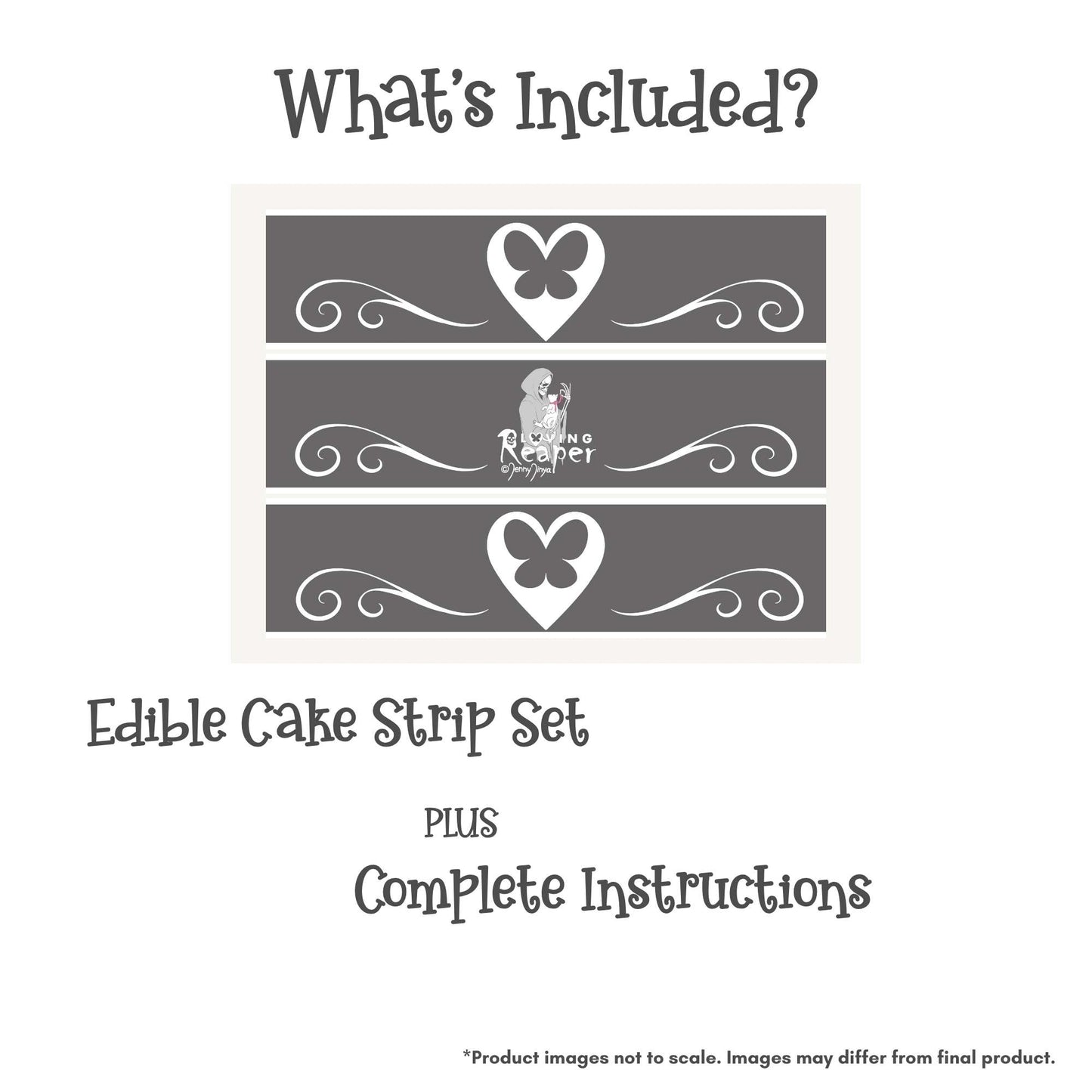 Loving Reaper Gray Edible Cake Strips