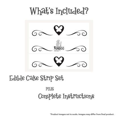 Loving Reaper White Edible Cake Strips