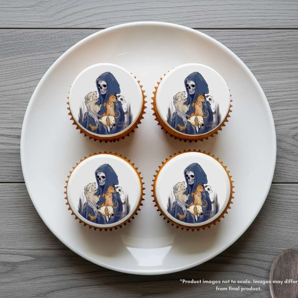 Loving Reaper with Puppies Edible Cake Topper