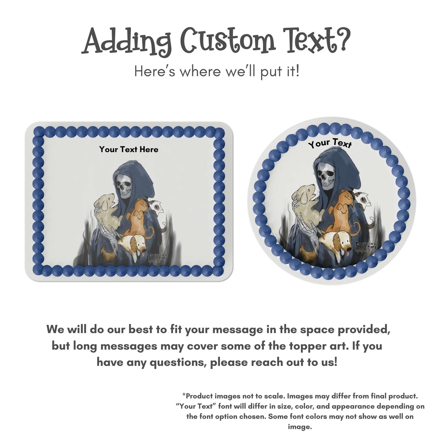 Loving Reaper with Puppies Edible Cake Topper