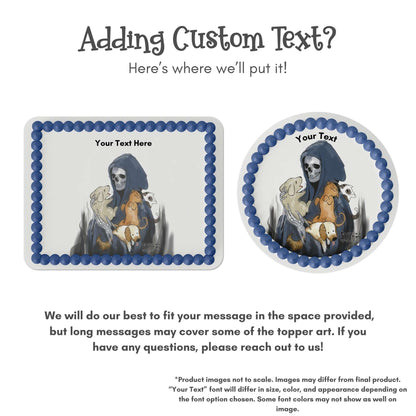 Loving Reaper with Puppies Edible Cake Topper