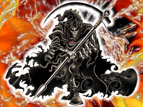 Grim Reaper with background Edible Icing Sheets- Assorted Image Cake Toppers-Frosting Sheets- Cookies- Cupcake Toppers