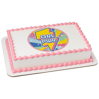 Girl Power Baby Shower Edible Cake Topper Icing Image,