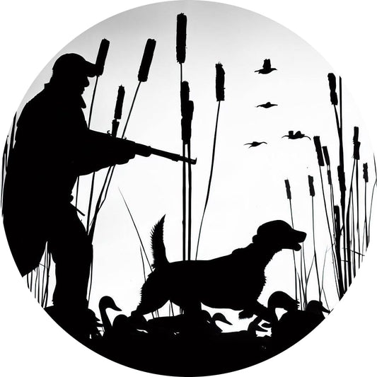 Duck Hunter with retriever dog #3 edible cake topper (8 Inch Round)