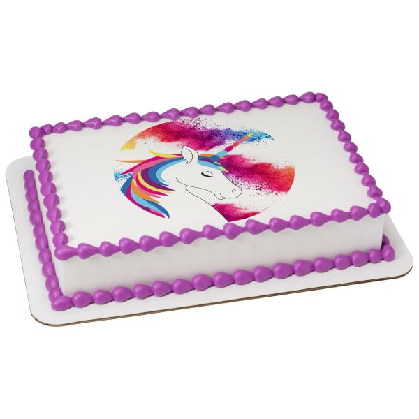 Rainbow Unicorn PhotoCake® Edible Cake Topper Icing Image,