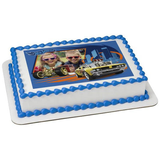 Hot Wheels Take the Road PhotoCake® Edible Cake Topper Icing Image,
