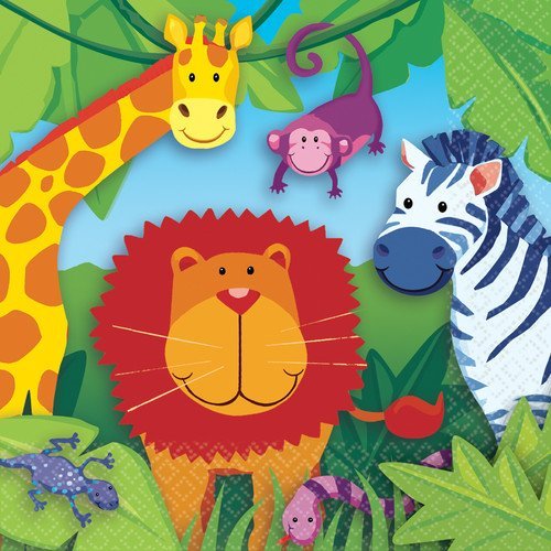 Jungle Animals ~ Edible Icing Image Cake Topper