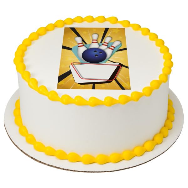 Bowling PhotoCake® Edible Cake Topper Icing Image for 6 inch Round cake or larger
