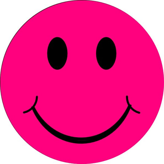 Hot Pink Smiley Face Edible Icing Sheets- Assorted Image Cake Toppers-Frosting Sheets- Cookies- Cupcake Toppers