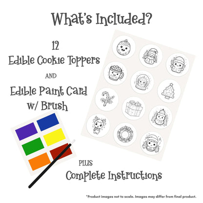 Color Your Own 2 Inch Round Cookie Kit - Christmas Cuties