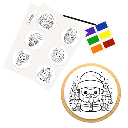 Color Your Own 3 Inch Round Cookie Kit - Christmas Cuties