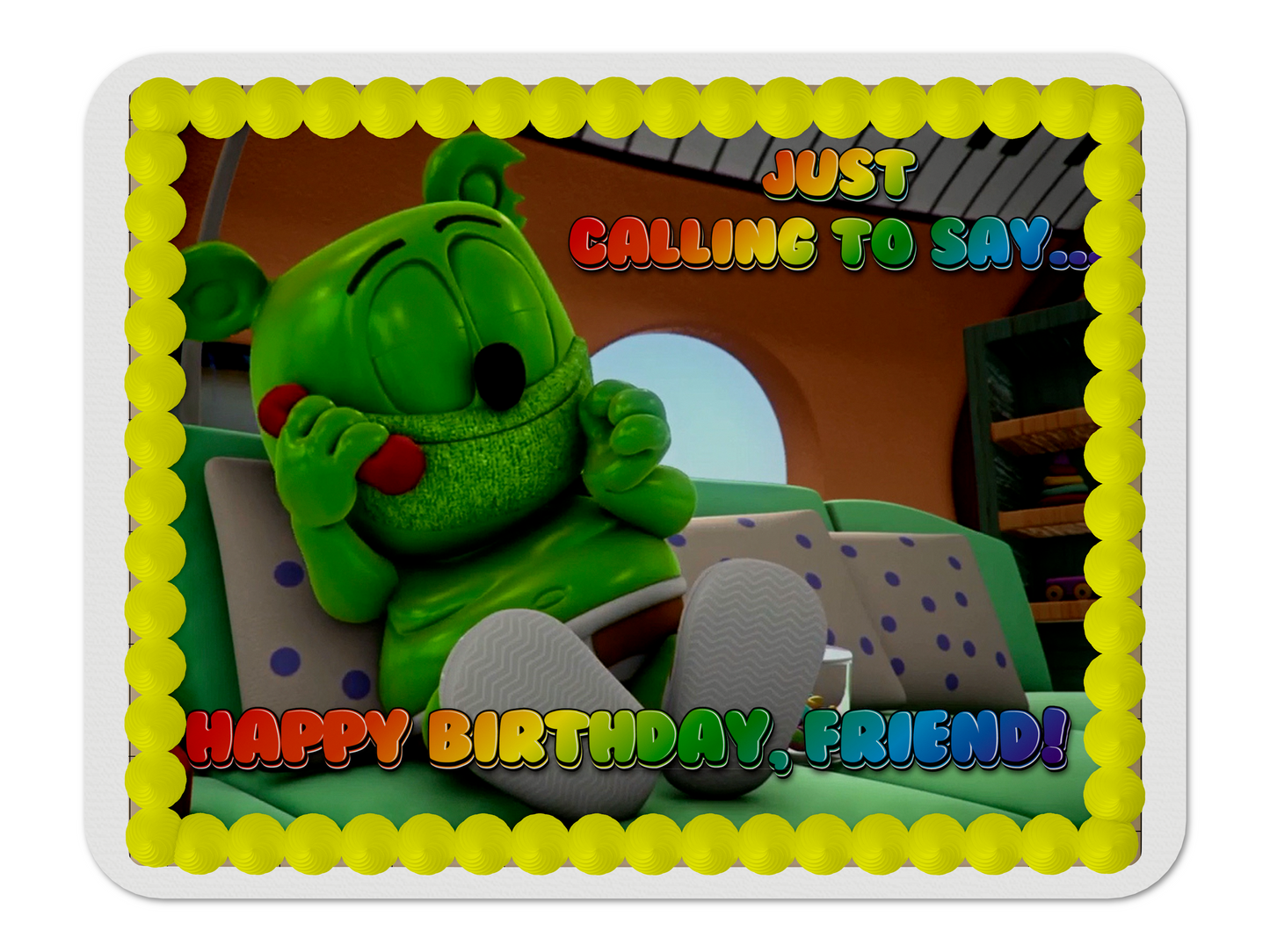 Gummibar and Friends® Calling Edible Cake Topper