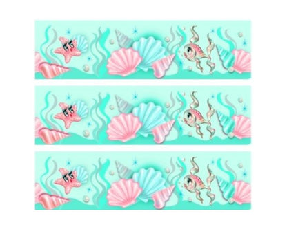 Mermaid kitten Aqua under the sea Happy Birthday Edible Icing Sheets- Assorted Image Cake Toppers-Frosting Sheets- Cookies- Cupcake Toppers
