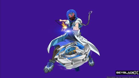 BEYBLADE X Cake Topper Decoration – Anime Battle Scene with Character and Spinning Top fits 1/4 Sheet cake or larger