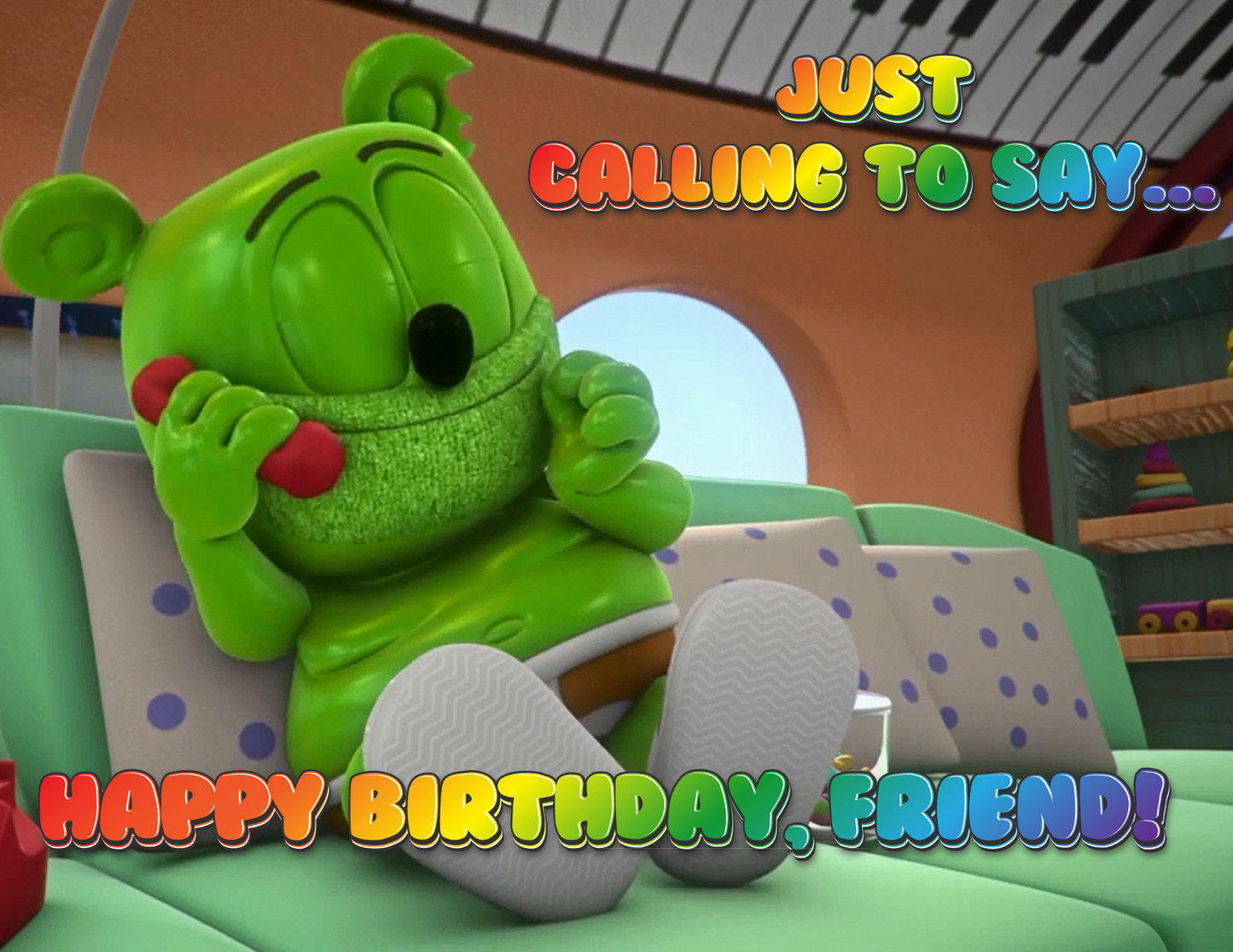 Gummibar and Friends® Calling Edible Cake Topper